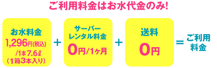 ご利用料金がお水代のみ